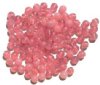 50 6mm Milky Opal Pink Round Glass Beads